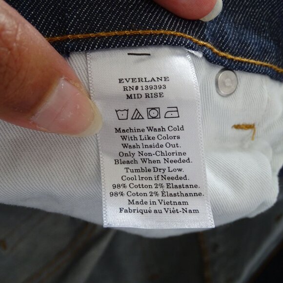 Everlane Mid Rise Skinny Denim Jeans Men Size 32 Regular Dark Wash Blue - Picture 5 of 10